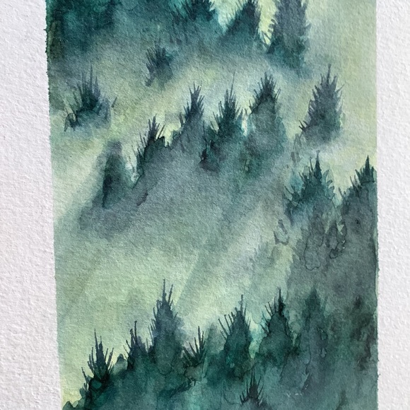 “Frosty Morning “ in the Appalachian mountains. 6” x 12” x 3/4” watercolor - Picture 4 of 8